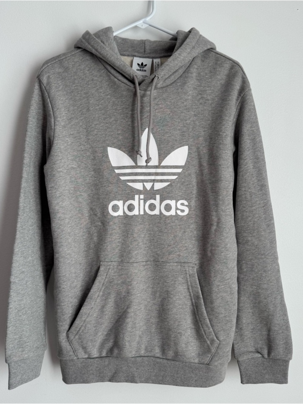 adidas Gray Hoodie with White Trefoil Logo
